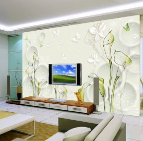 中式风格电视背景墙手绘图